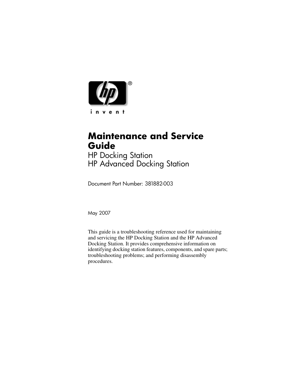 HP Laptop Docking Station User Manual | 70 pages