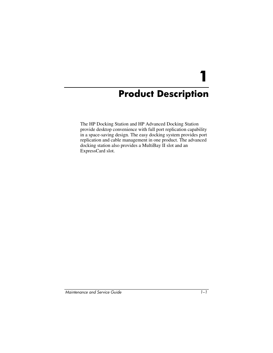 Product description, 1 product description | HP Laptop Docking Station User Manual | Page 5 / 70