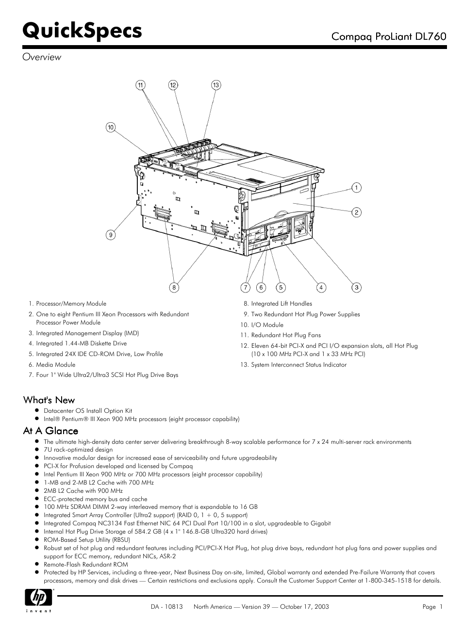 HP Compaq ProLiant DL760 User Manual | 38 pages