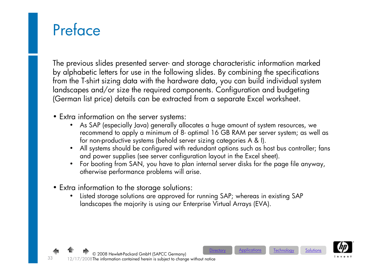 Foliennummer 33, Introduction, Preface | HP ProLiant 585G5 User Manual | Page 33 / 49
