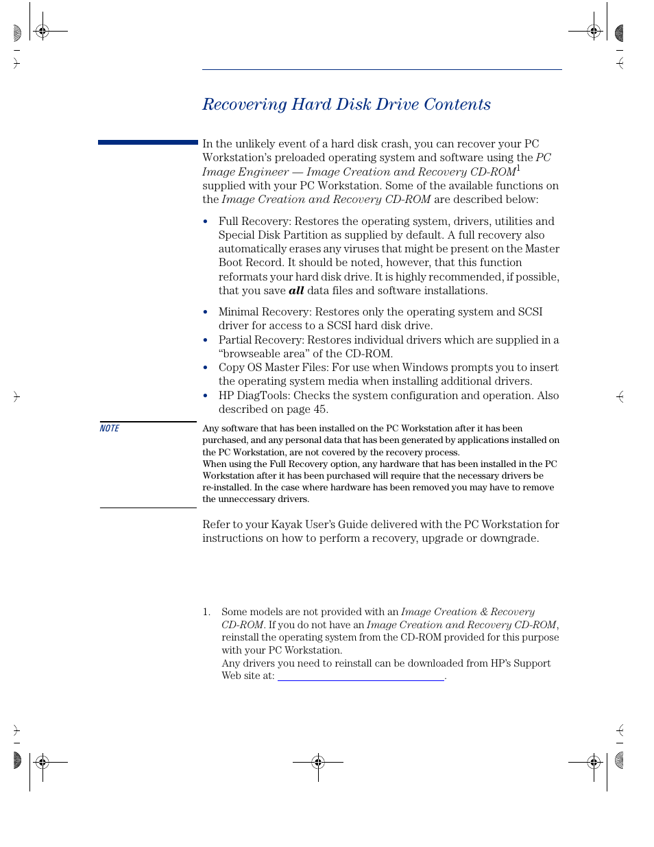 Recovering hard disk drive contents | HP KAYAK XU800 User Manual | Page 49 / 52
