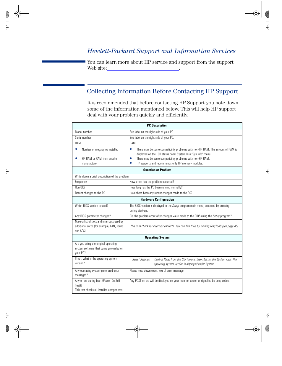 Hewlett-packard support and information services | HP KAYAK XU800 User Manual | Page 52 / 52