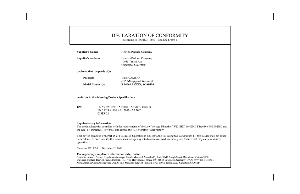 HP RZ406AA User Manual | Page 2 / 3