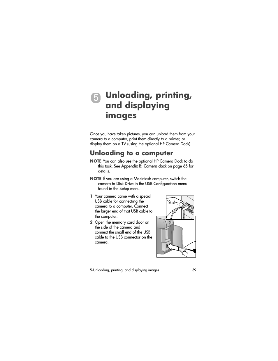 Unloading, printing, and displaying images, Unloading to a computer | HP PhotoSmart 620 User Manual | Page 41 / 80