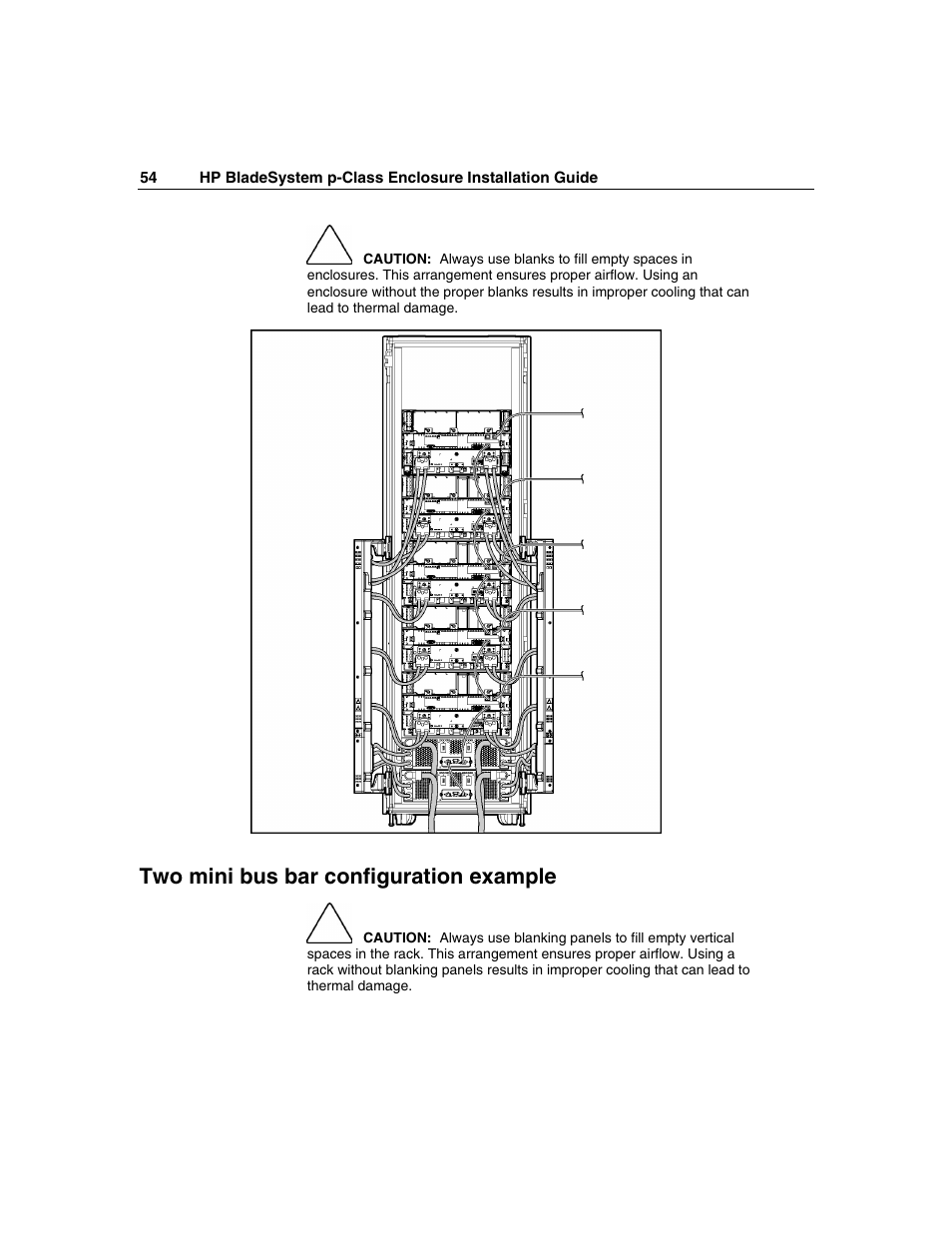 Two mini bus bar configuration example | HP 354556-002 User Manual | Page 54 / 104