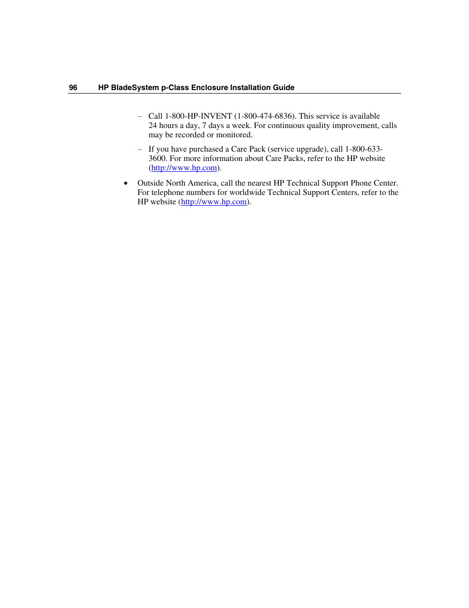HP 354556-002 User Manual | Page 96 / 104