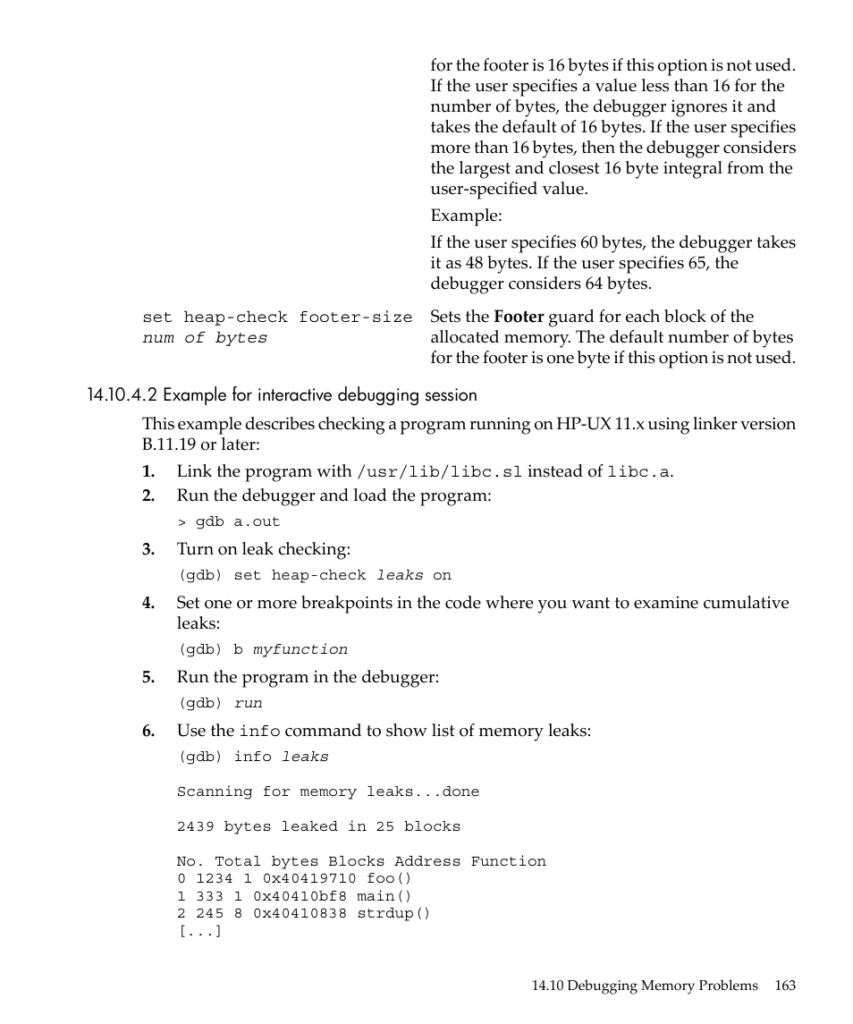 2 example for interactive debugging session | HP gnu source-level debugger 5992-4701 User Manual | Page 163 / 369