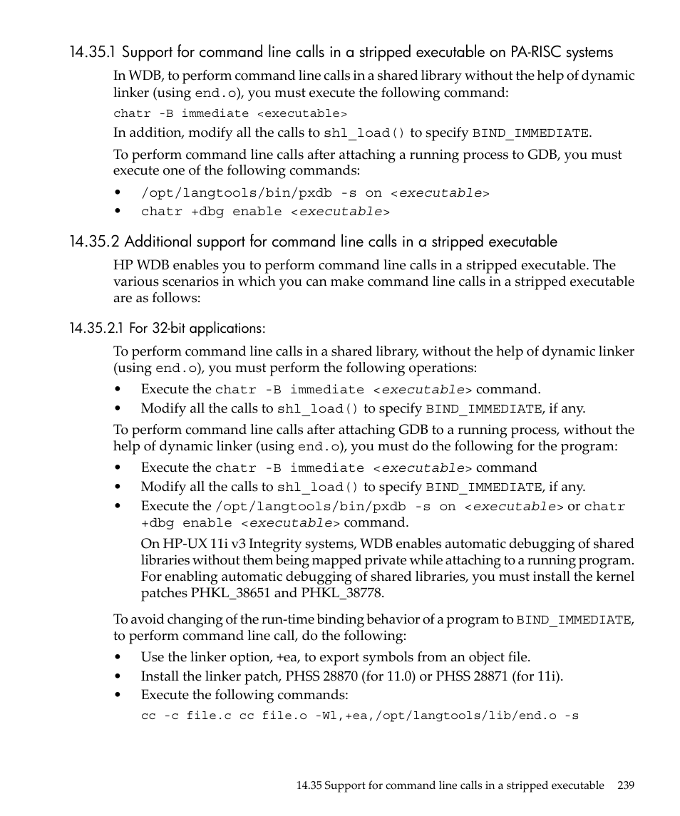 1 for 32-bit applications | HP gnu source-level debugger 5992-4701 User Manual | Page 239 / 369