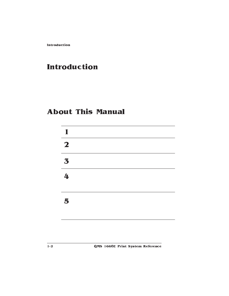 Introduction, About this manual | HP QMS 1660E User Manual | Page 14 / 314