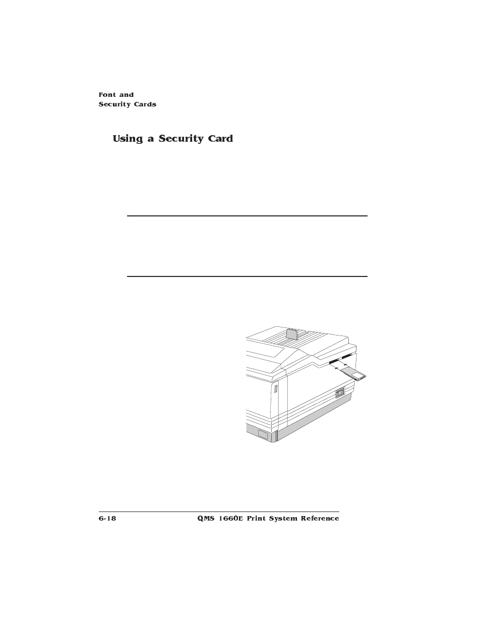 Using a security card | HP QMS 1660E User Manual | Page 152 / 314