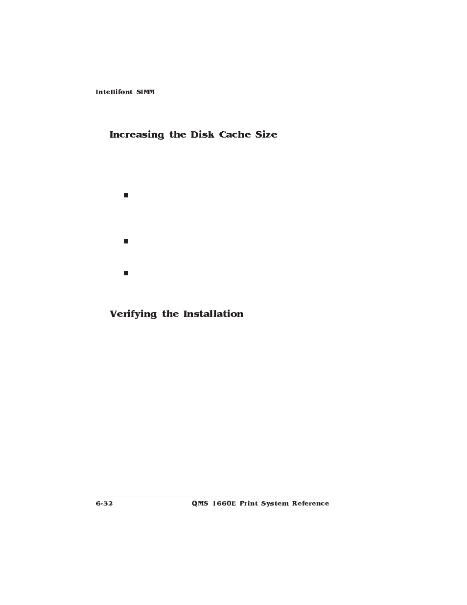 Increasing the disk cache size, Verifying the installation | HP QMS 1660E User Manual | Page 166 / 314