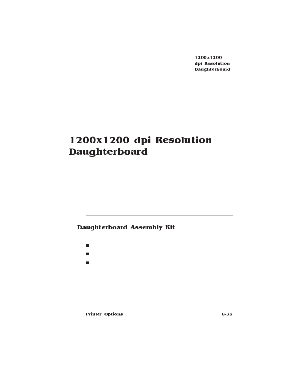 1200x1200 dpi resolution daughterboard, Daughterboard assembly kit | HP QMS 1660E User Manual | Page 169 / 314