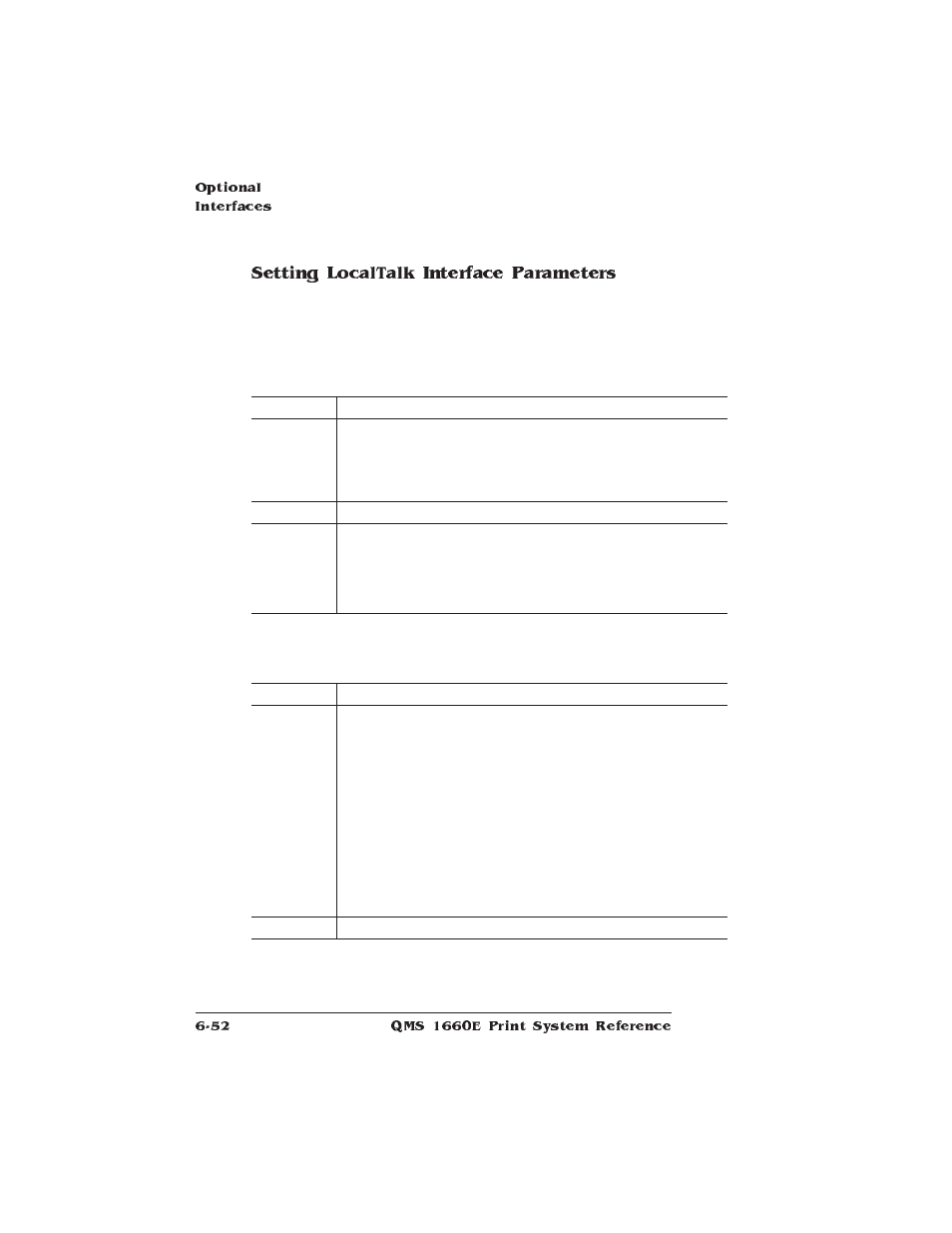 Setting localtalk interface parameters | HP QMS 1660E User Manual | Page 186 / 314