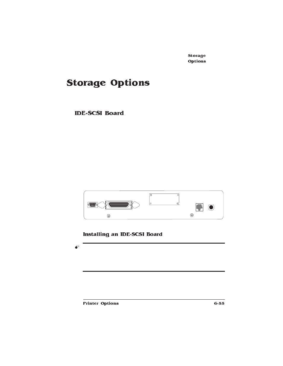 Storage options, Ide-scsi board, Internal and external hard disks | HP QMS 1660E User Manual | Page 189 / 314