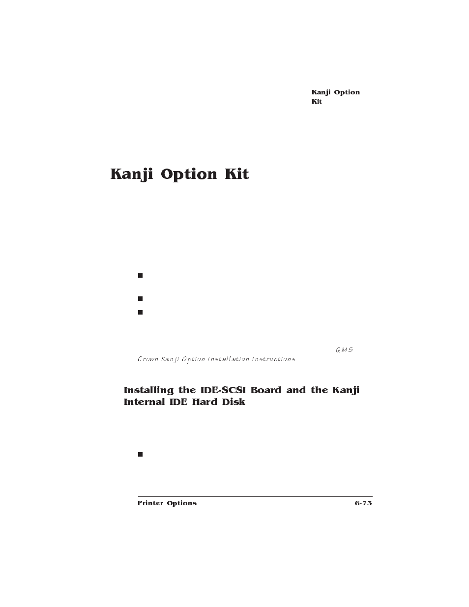 Kanji option kit | HP QMS 1660E User Manual | Page 207 / 314