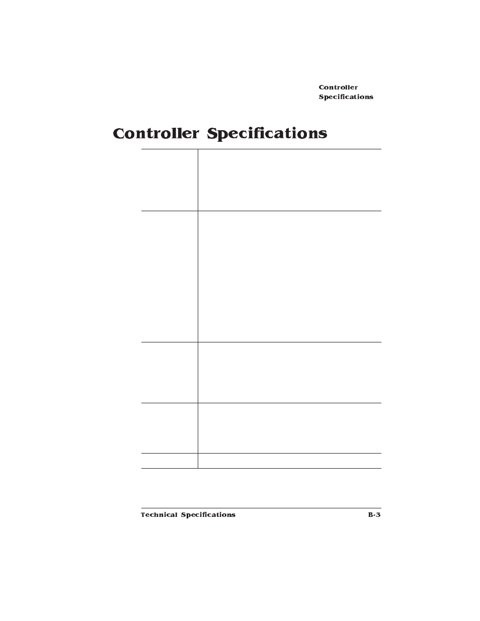 Controller specifications | HP QMS 1660E User Manual | Page 233 / 314