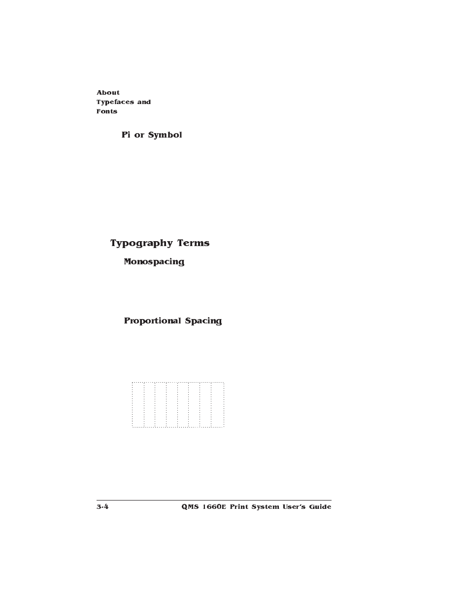 Typography terms, Alphabet, Ψµβολ | HP QMS 1660E User Manual | Page 26 / 314