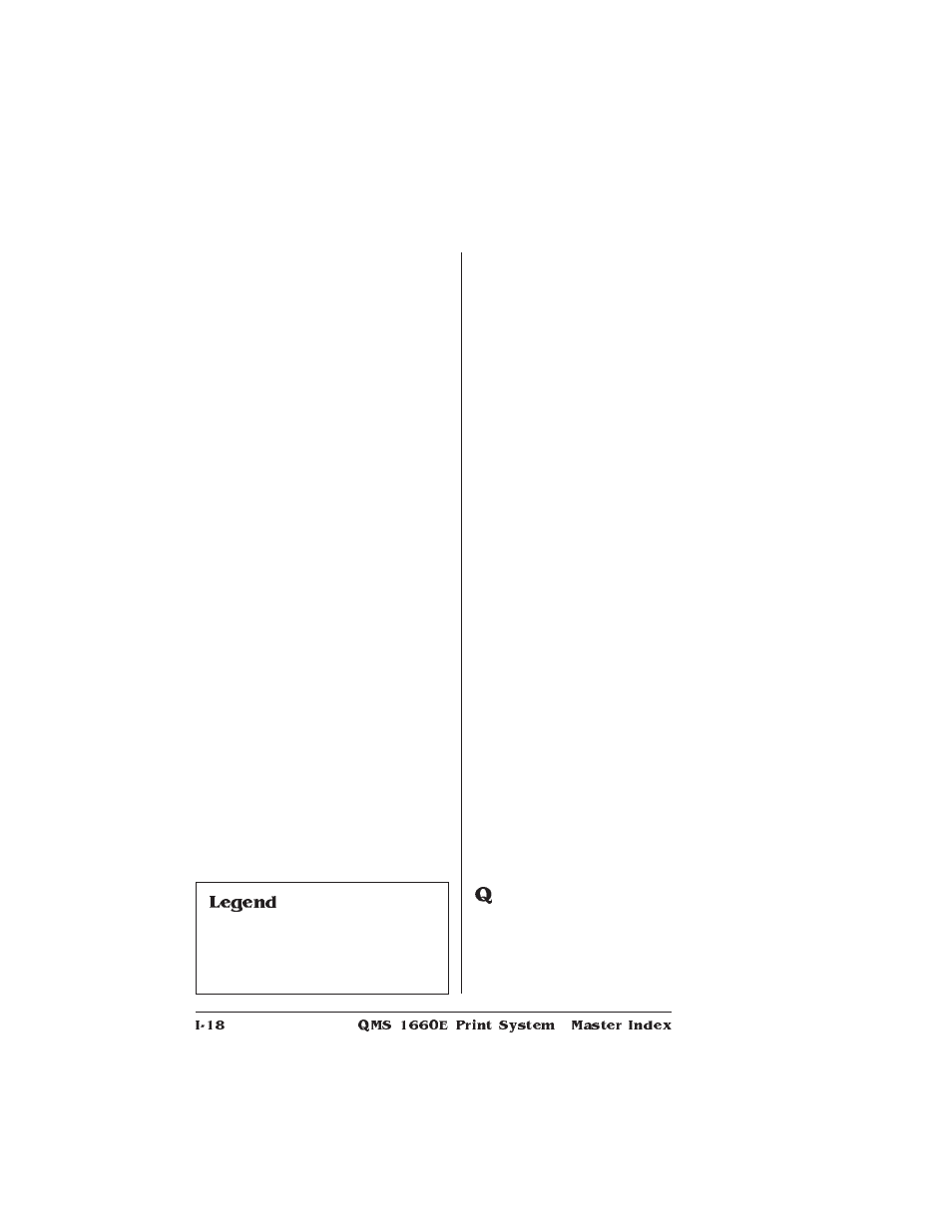 Legend | HP QMS 1660E User Manual | Page 308 / 314