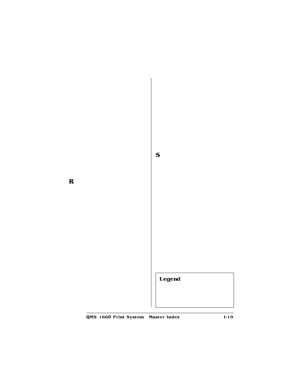 Legend | HP QMS 1660E User Manual | Page 309 / 314