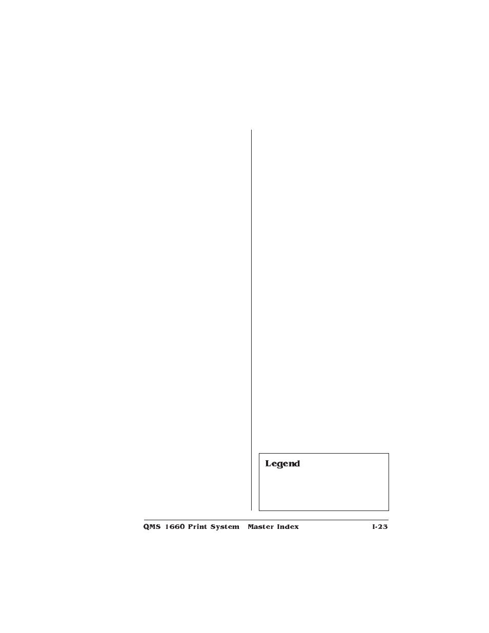 Legend | HP QMS 1660E User Manual | Page 313 / 314
