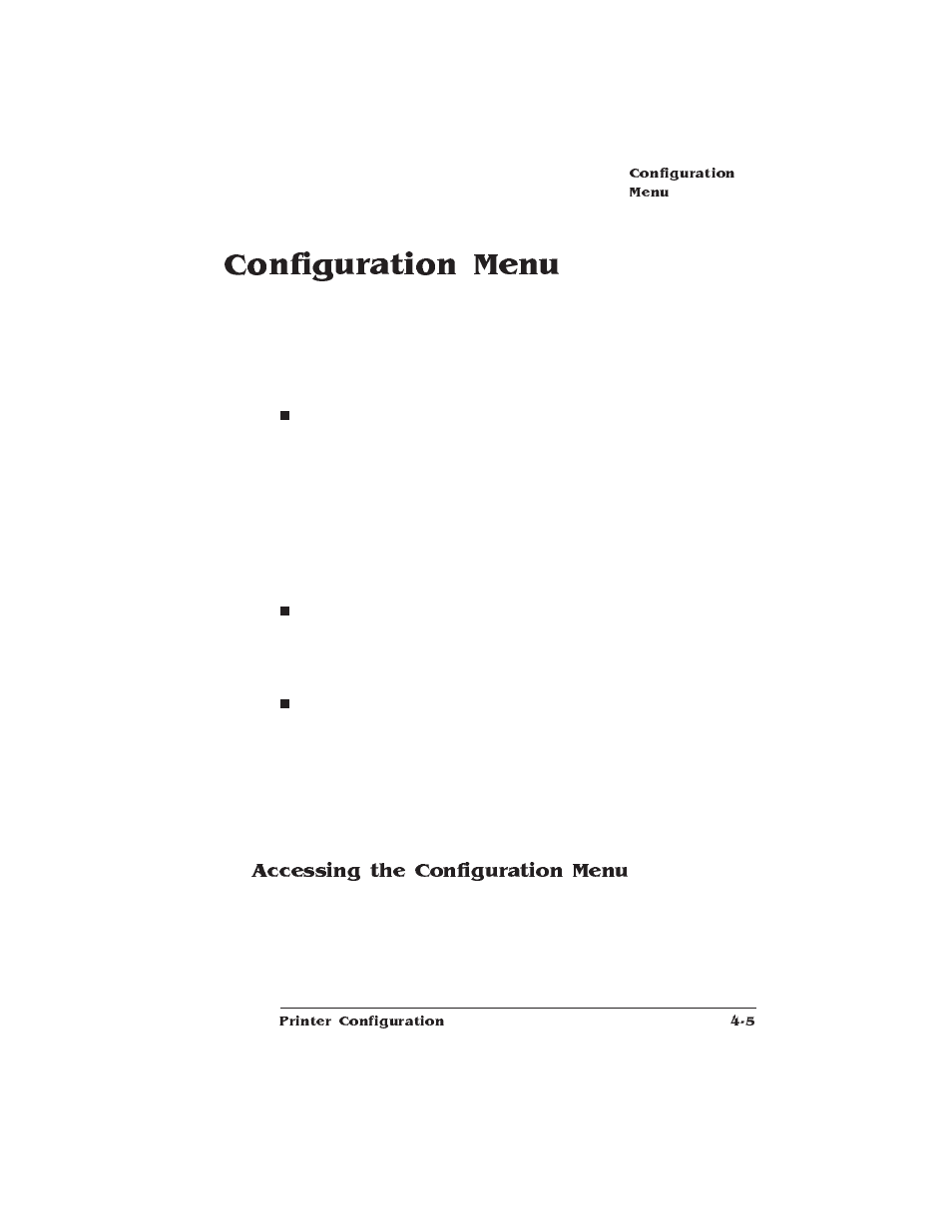 Configuration menu, Accessing the configuration menu, Using the printer configuration menu | HP QMS 1660E User Manual | Page 37 / 314