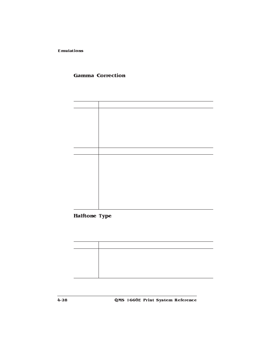 Gamma correction, Halftone type | HP QMS 1660E User Manual | Page 60 / 314