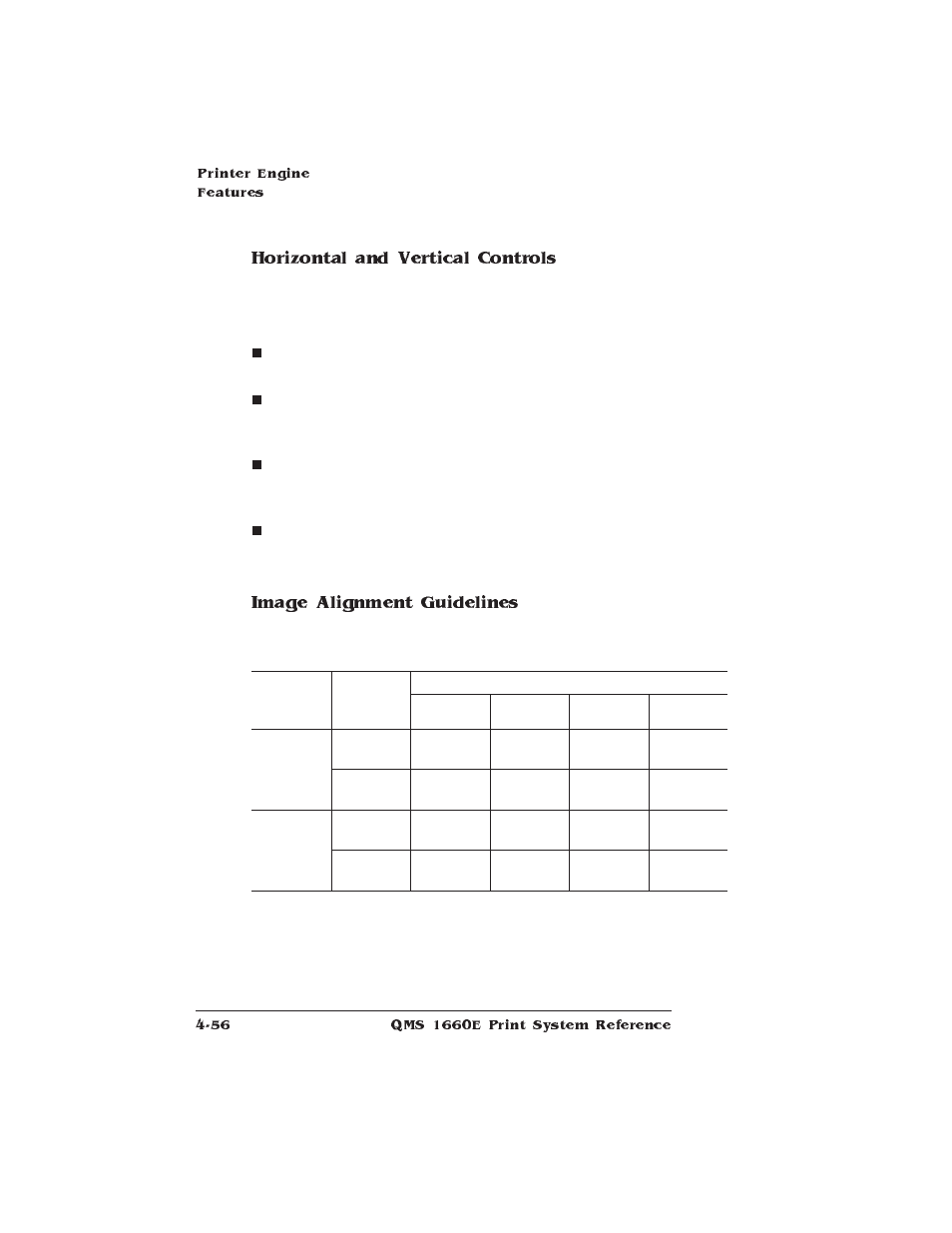 Horizontal and vertical controls, Image alignment guidelines | HP QMS 1660E User Manual | Page 88 / 314