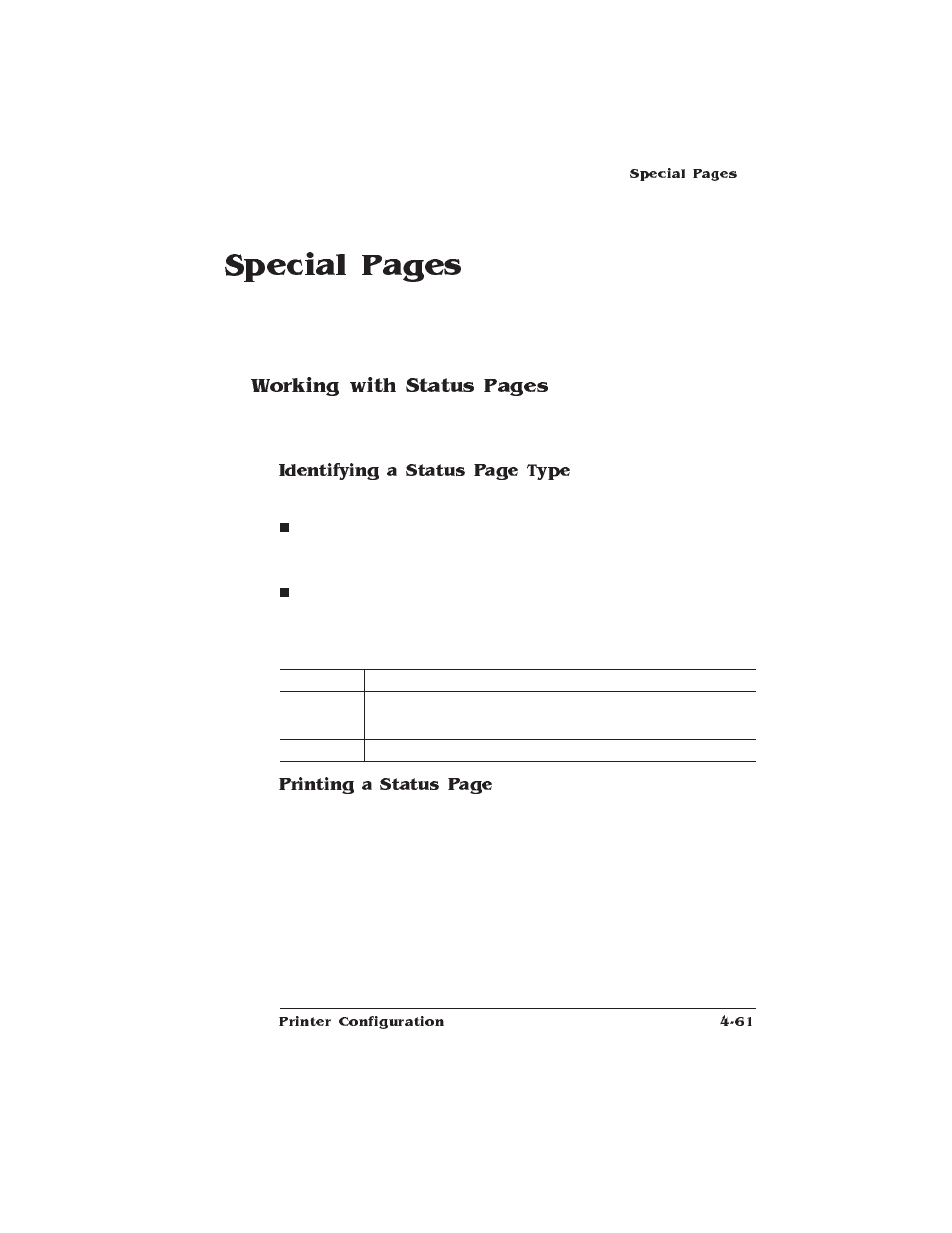 Special pages, Working with status pages | HP QMS 1660E User Manual | Page 93 / 314