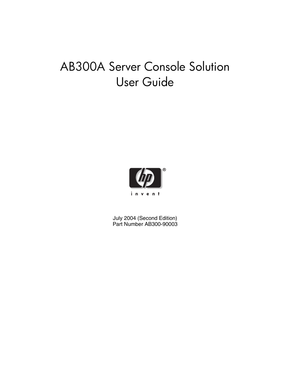 HP AB300A User Manual | 16 pages