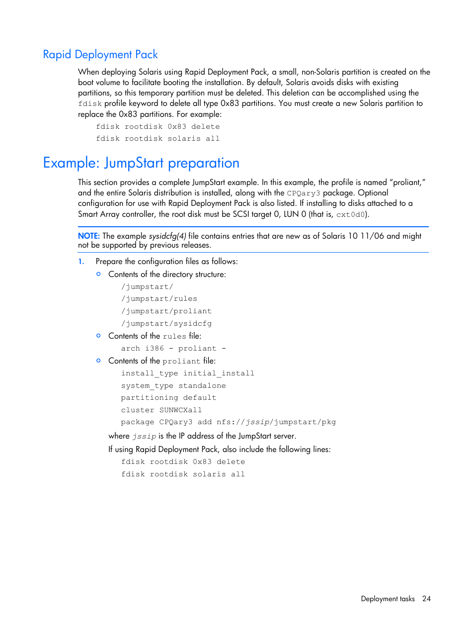 Rapid deployment pack, Example: jumpstart preparation | HP 10 User Manual | Page 24 / 54