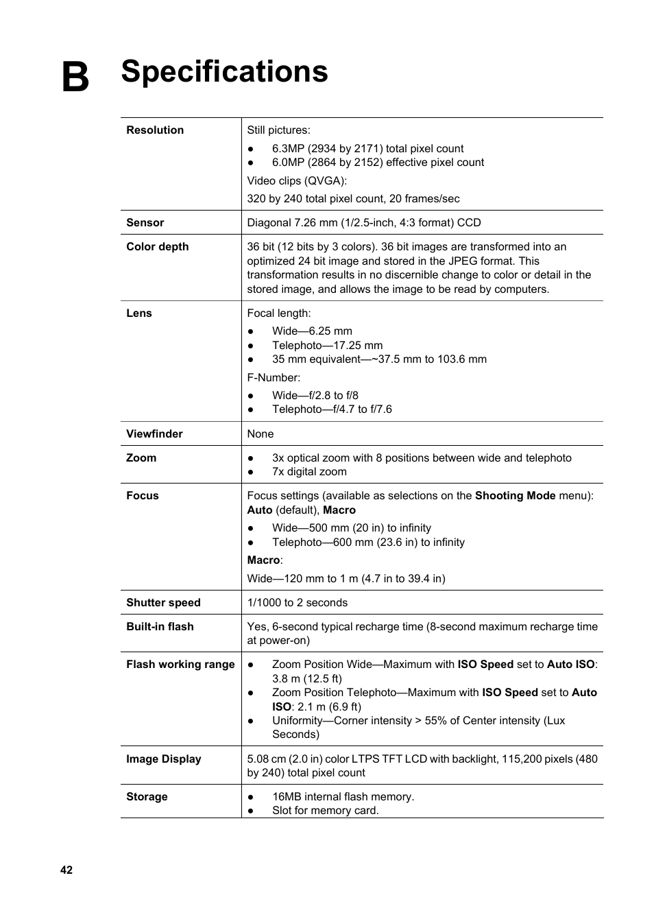 Specifications | HP M527 User Manual | Page 42 / 46