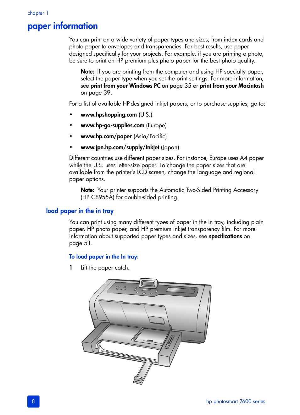 Paper information | HP 7600 User Manual | Page 12 / 64