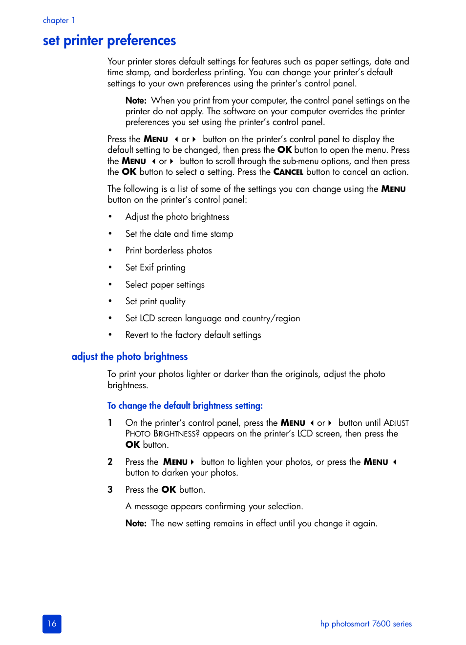 Set printer preferences | HP 7600 User Manual | Page 20 / 64