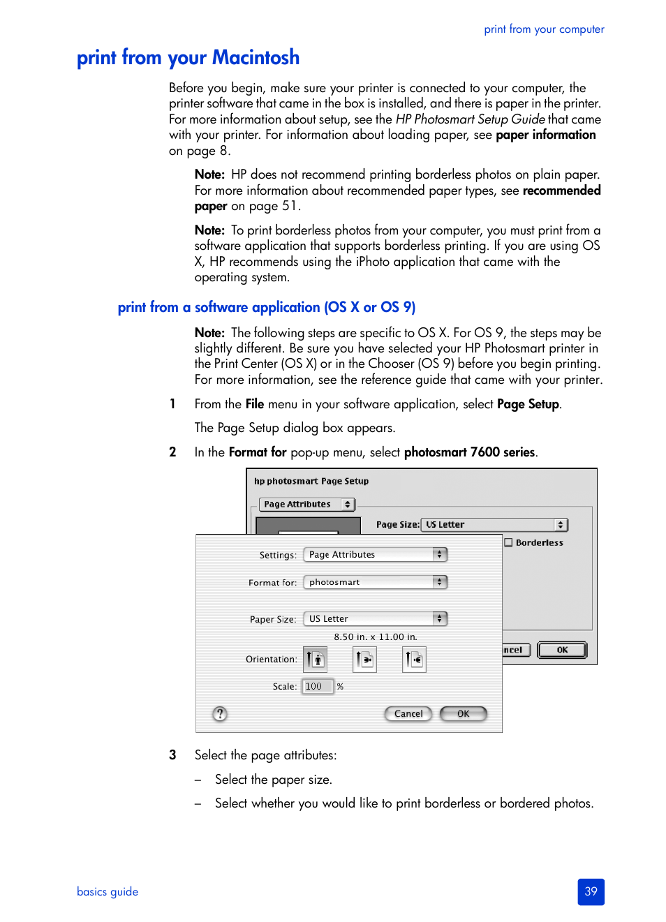 Print from your macintosh | HP 7600 User Manual | Page 43 / 64