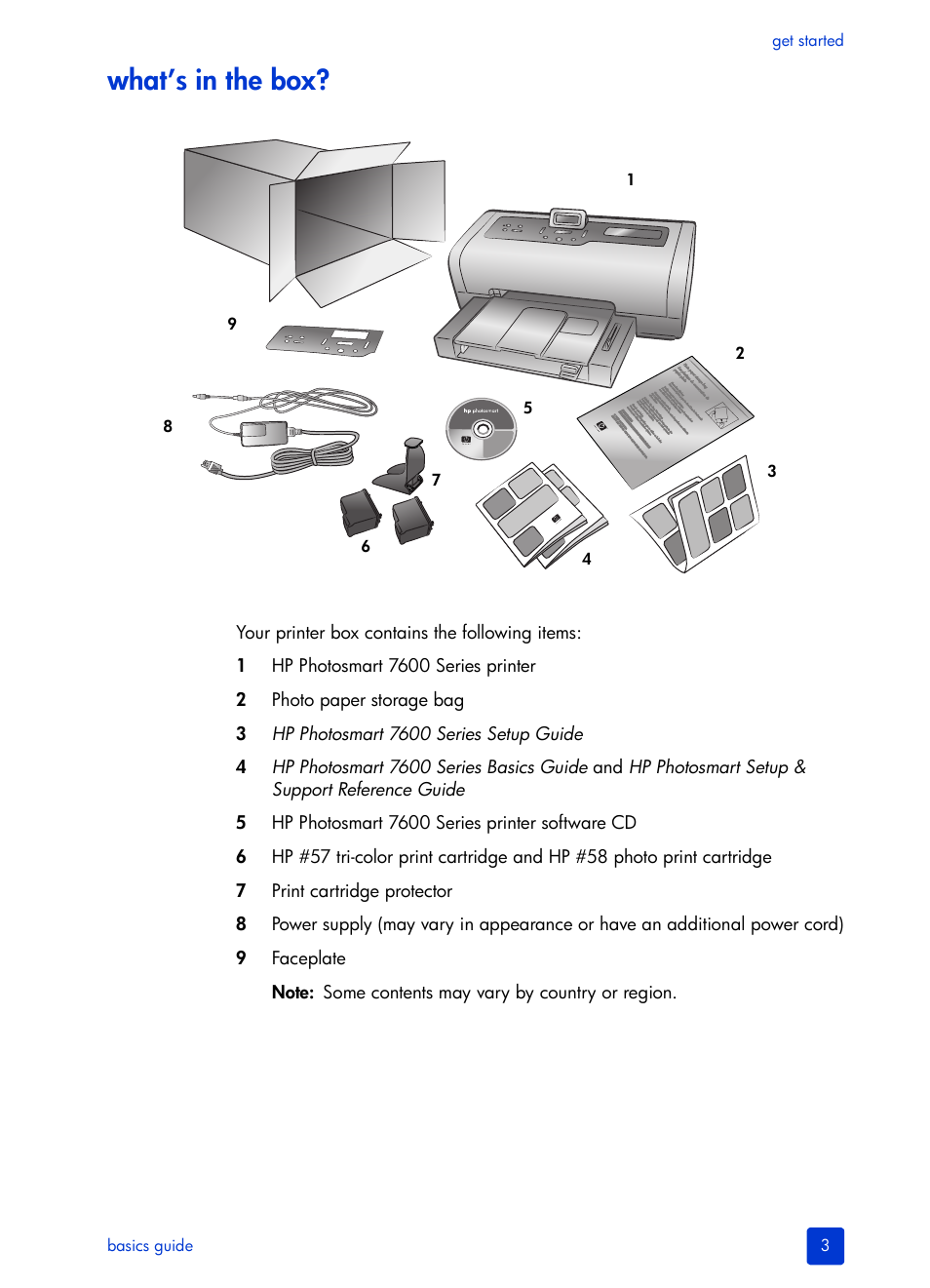 What’s in the box | HP 7600 User Manual | Page 7 / 64