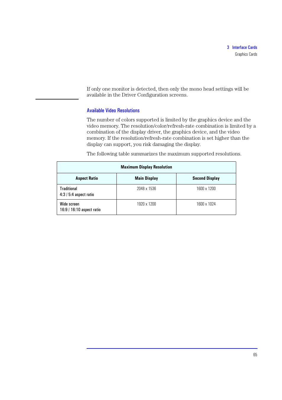 Available video resolutions | HP XU700 User Manual | Page 65 / 124