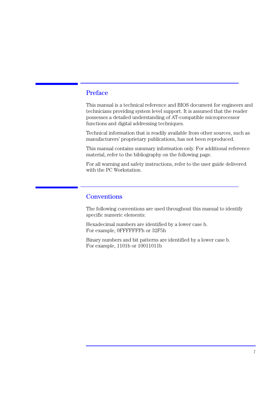 Preface, Conventions | HP XU700 User Manual | Page 7 / 124