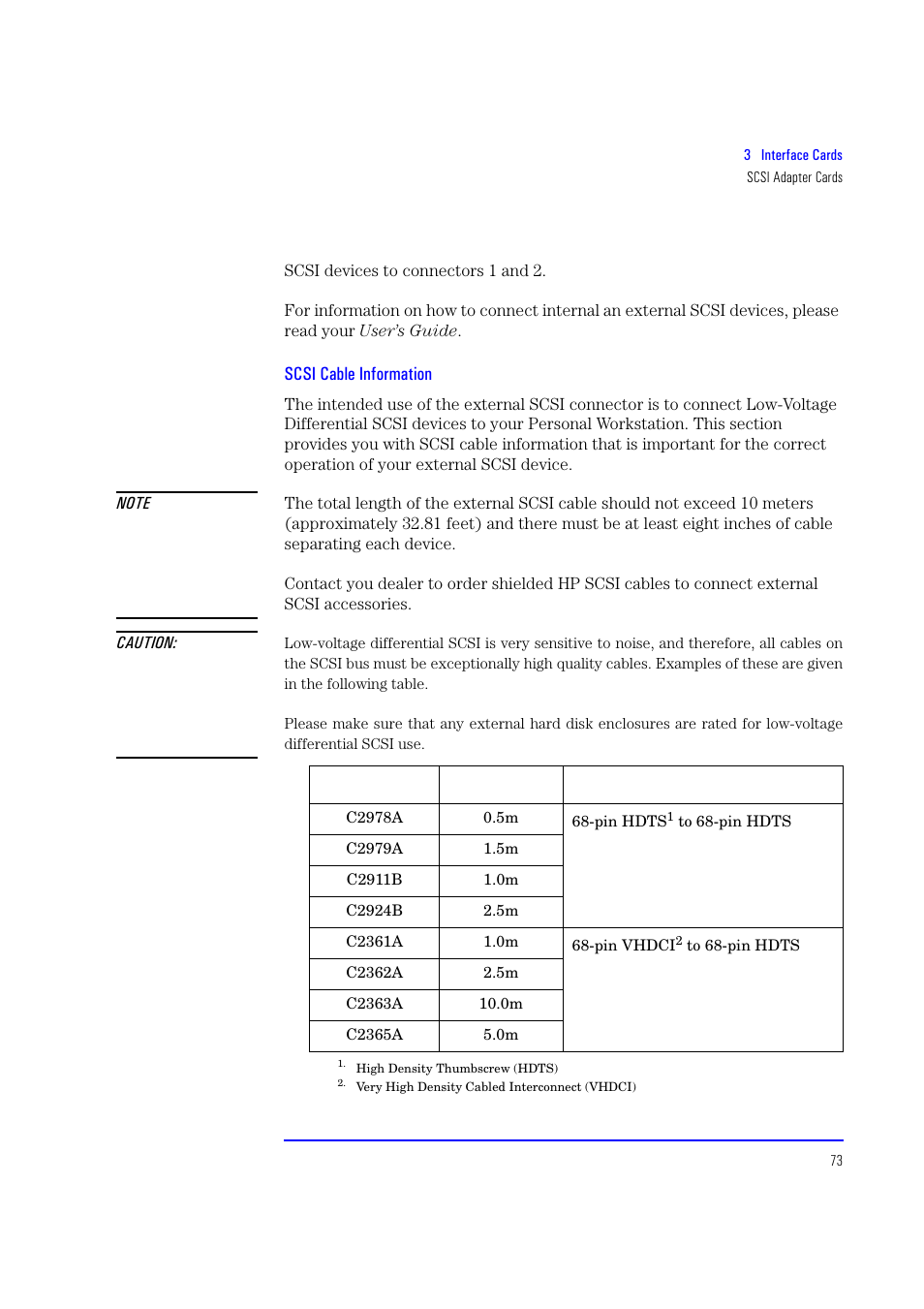 Scsi cable information | HP XU700 User Manual | Page 73 / 124