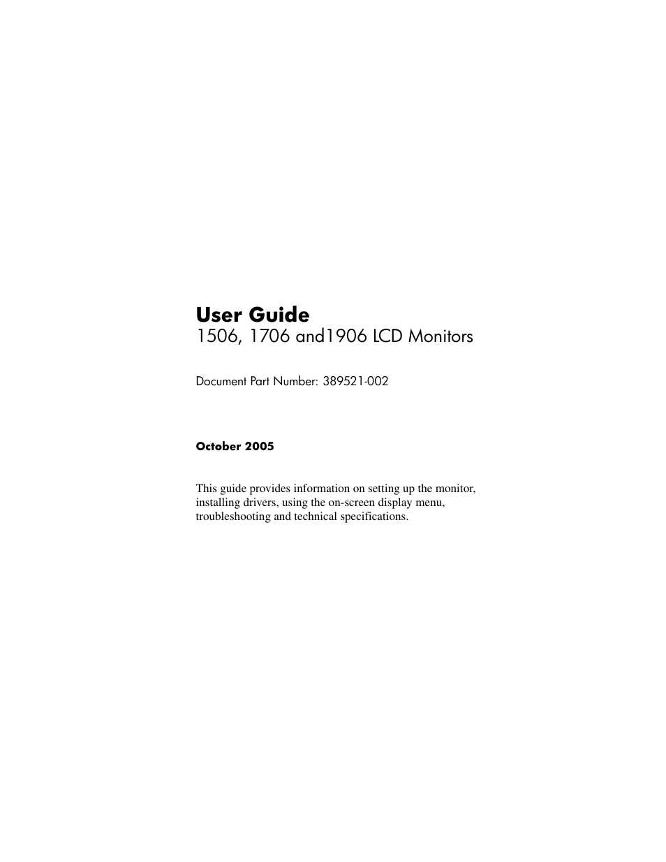 HP 1506 User Manual | 60 pages