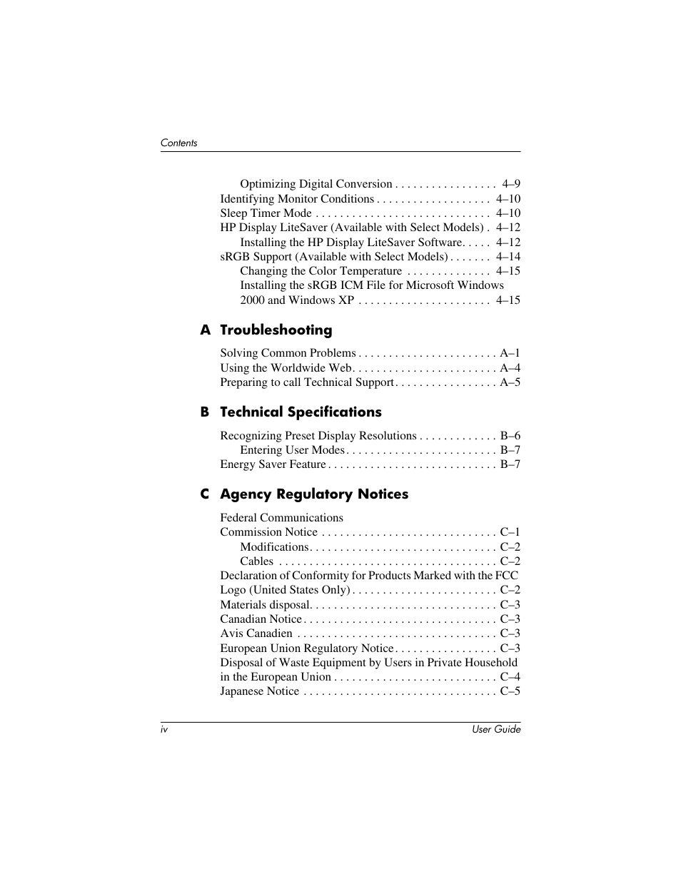 HP 1506 User Manual | Page 4 / 60
