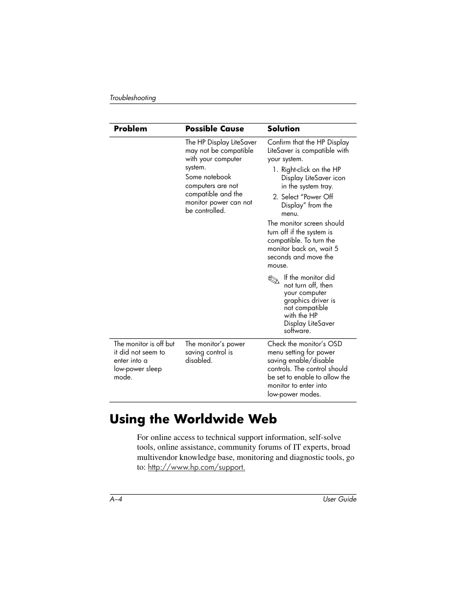 Using the worldwide web | HP 1506 User Manual | Page 42 / 60