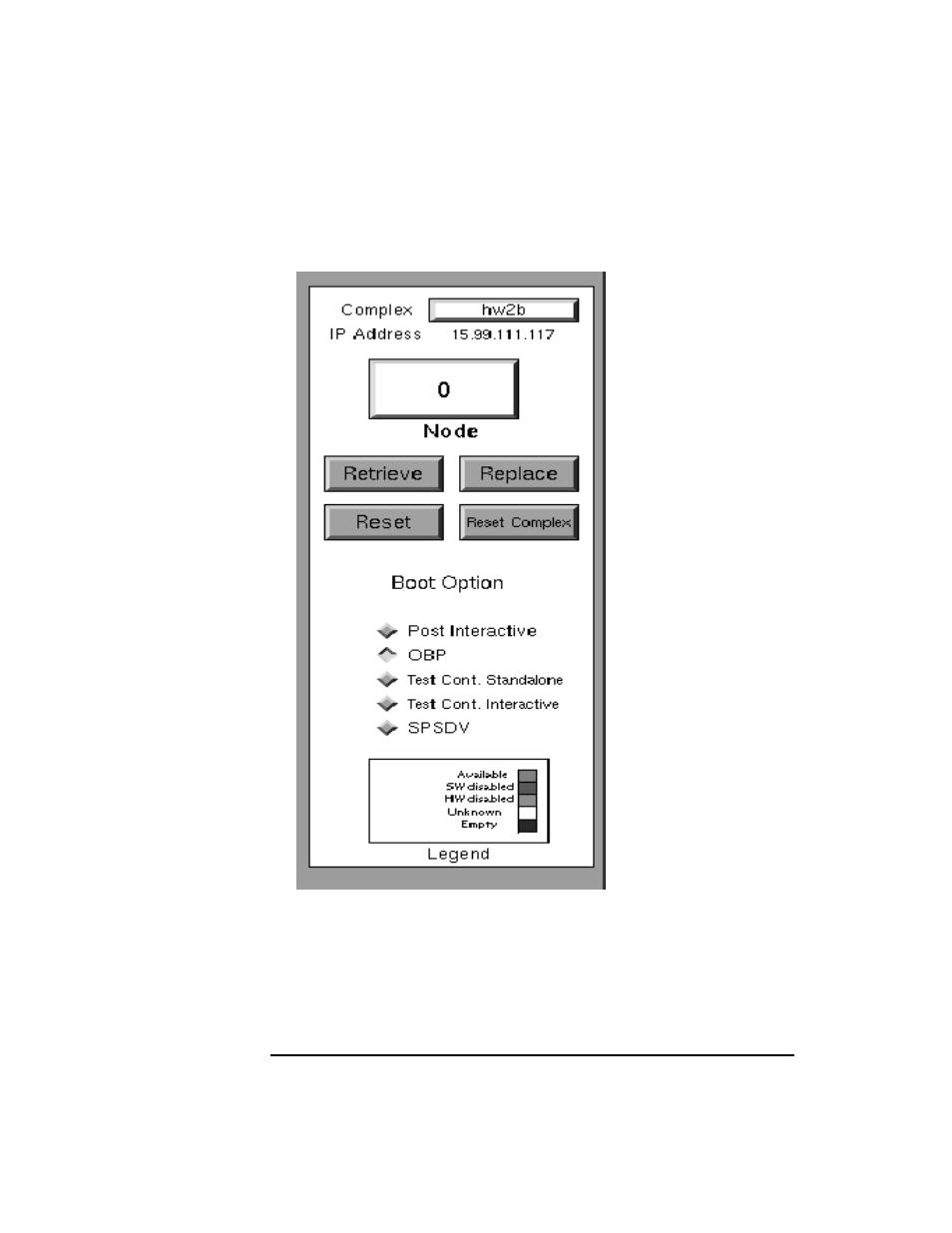 Figure 61 xconfig window node control panel, Figure 61 | HP 9000 V2600 SCA User Manual | Page 130 / 206