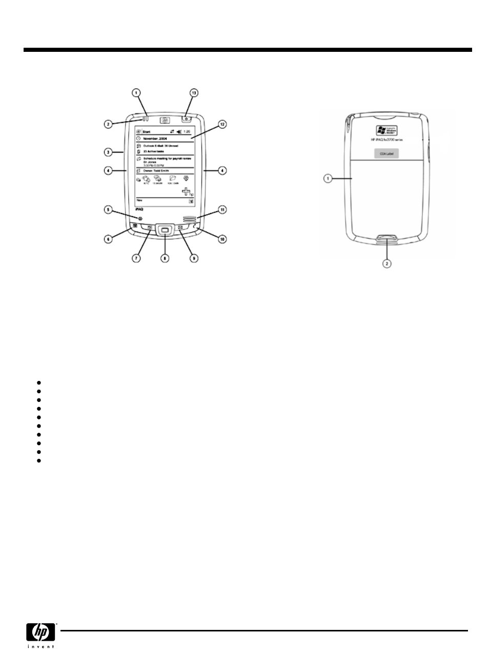 HP IPAQ Pocket PC hx2110 User Manual | 7 pages