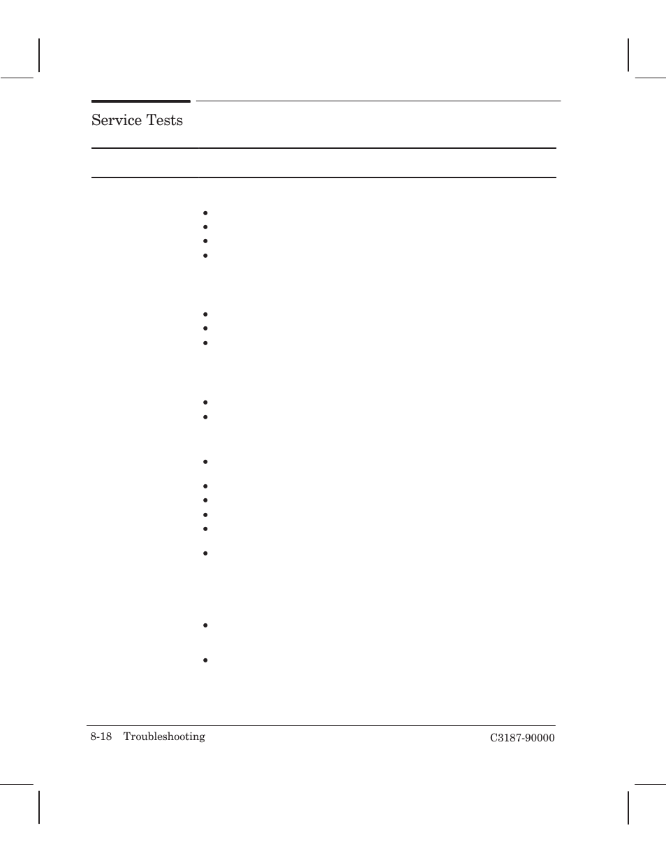 Service tests | HP 220 User Manual | Page 166 / 246