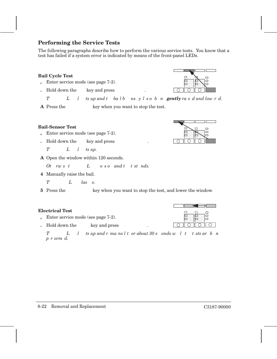 Performing the service tests | HP 220 User Manual | Page 170 / 246