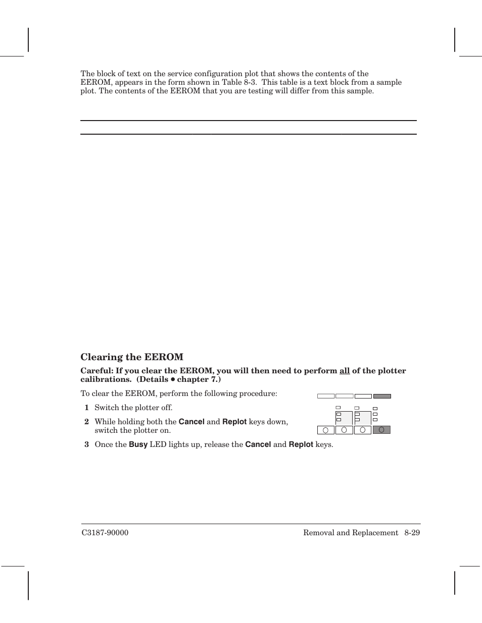 Clearing the eerom | HP 220 User Manual | Page 177 / 246