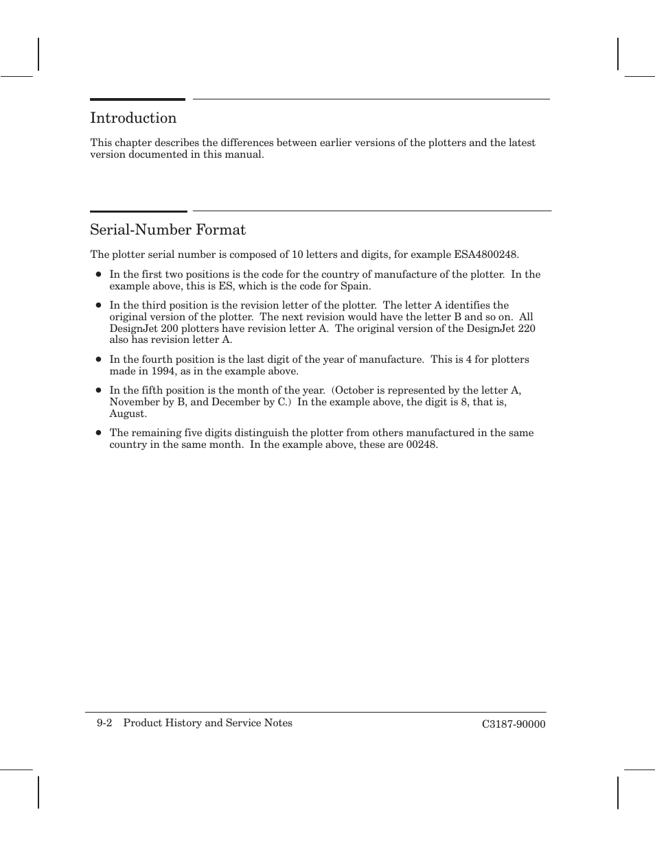 Introduction, Serialćnumber format | HP 220 User Manual | Page 180 / 246