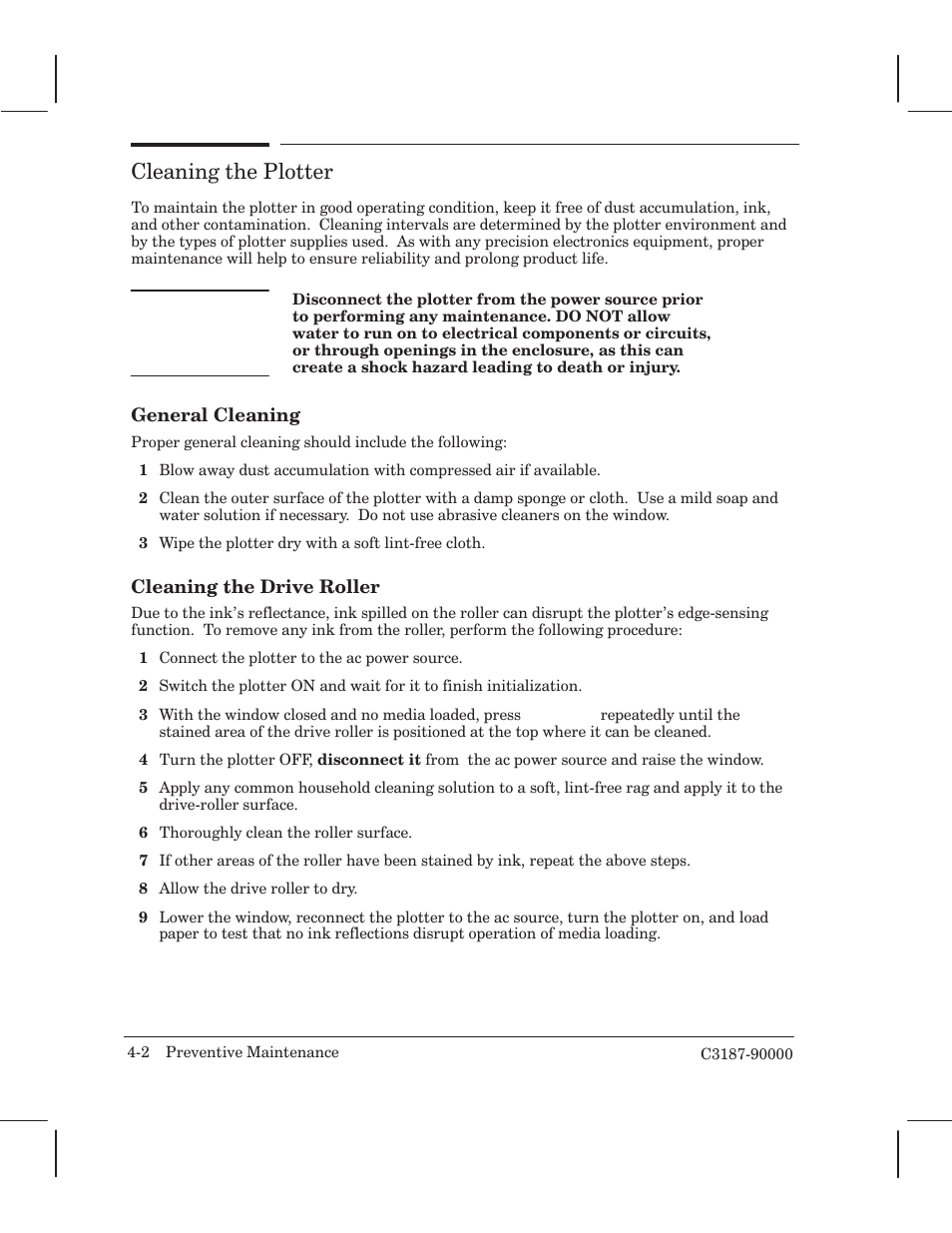 Cleaning the plotter | HP 220 User Manual | Page 32 / 246
