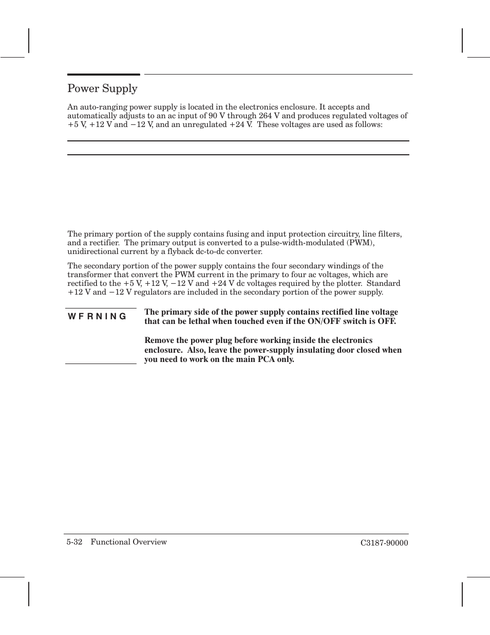 Power supply | HP 220 User Manual | Page 64 / 246