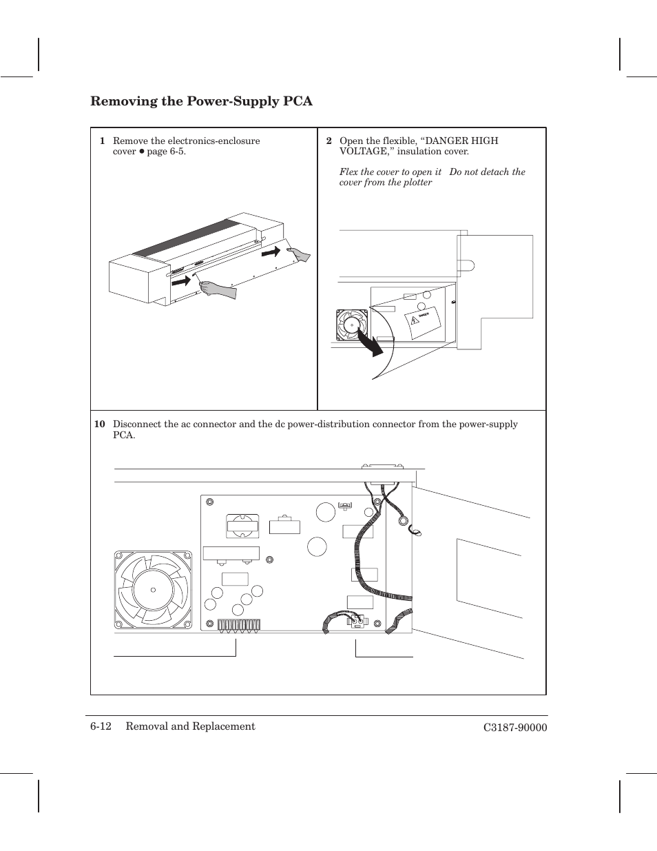 Removing the powerćsupply pca | HP 220 User Manual | Page 76 / 246